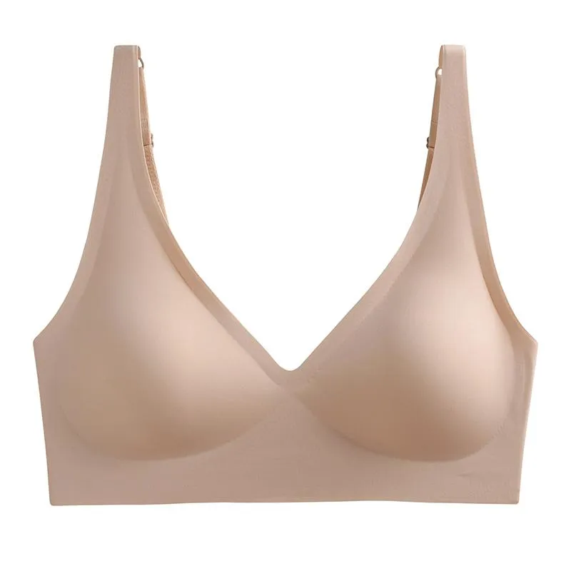 Japanese SUJI Invisible-button Black-technology Bra Non-trace Underwear Ladies No Steel Ring Small Chest Gathered Adjustment