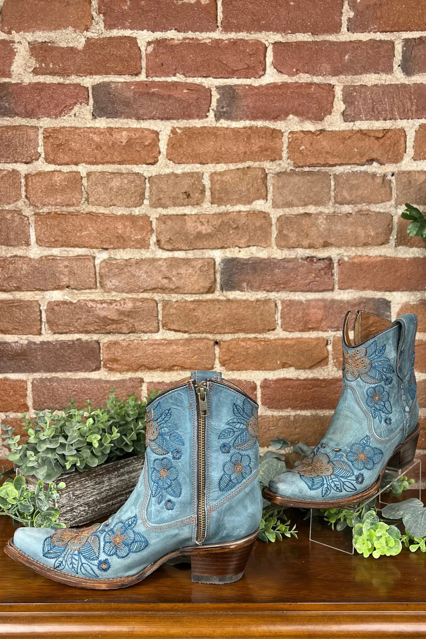 Ladies Flower Embroidered Ankle Circle G Boot by Corral Boots