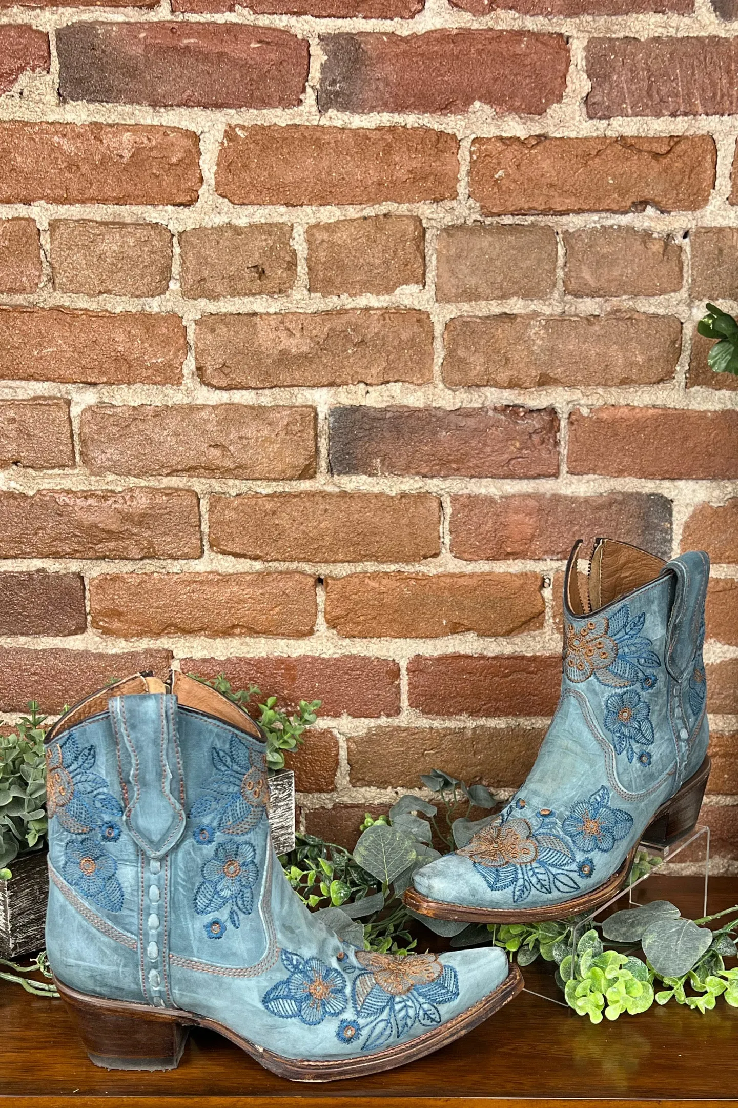 Ladies Flower Embroidered Ankle Circle G Boot by Corral Boots