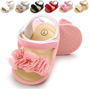 LAFEGEN Infant Baby Girls Summer Sandals Newborn Toddler First Walker Crib Dress Shoes