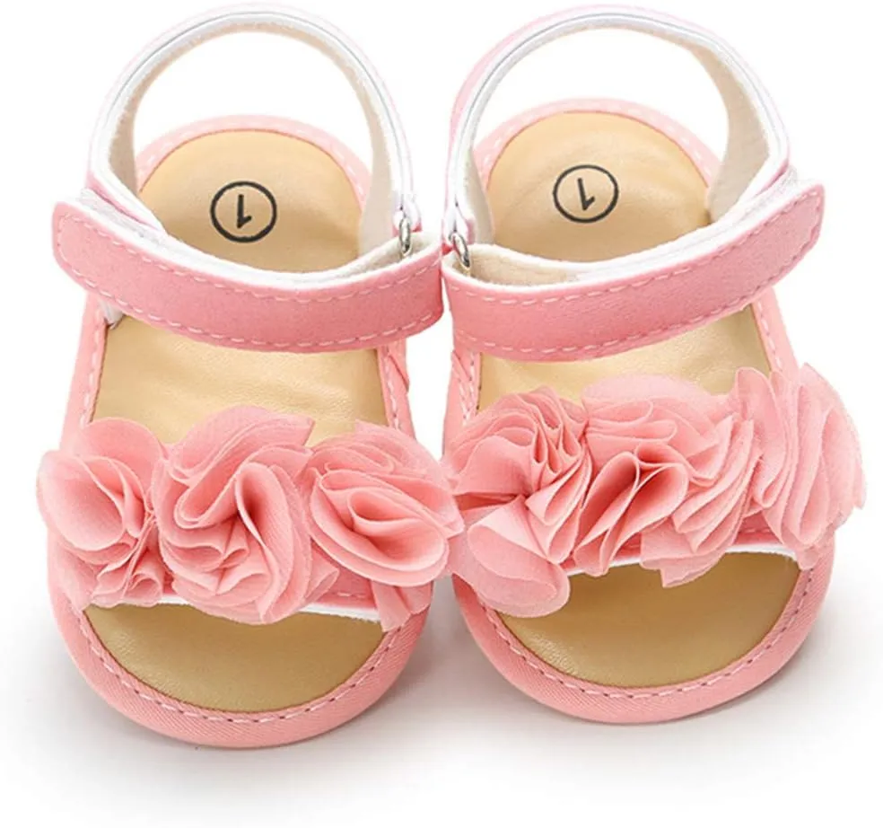 LAFEGEN Infant Baby Girls Summer Sandals Newborn Toddler First Walker Crib Dress Shoes