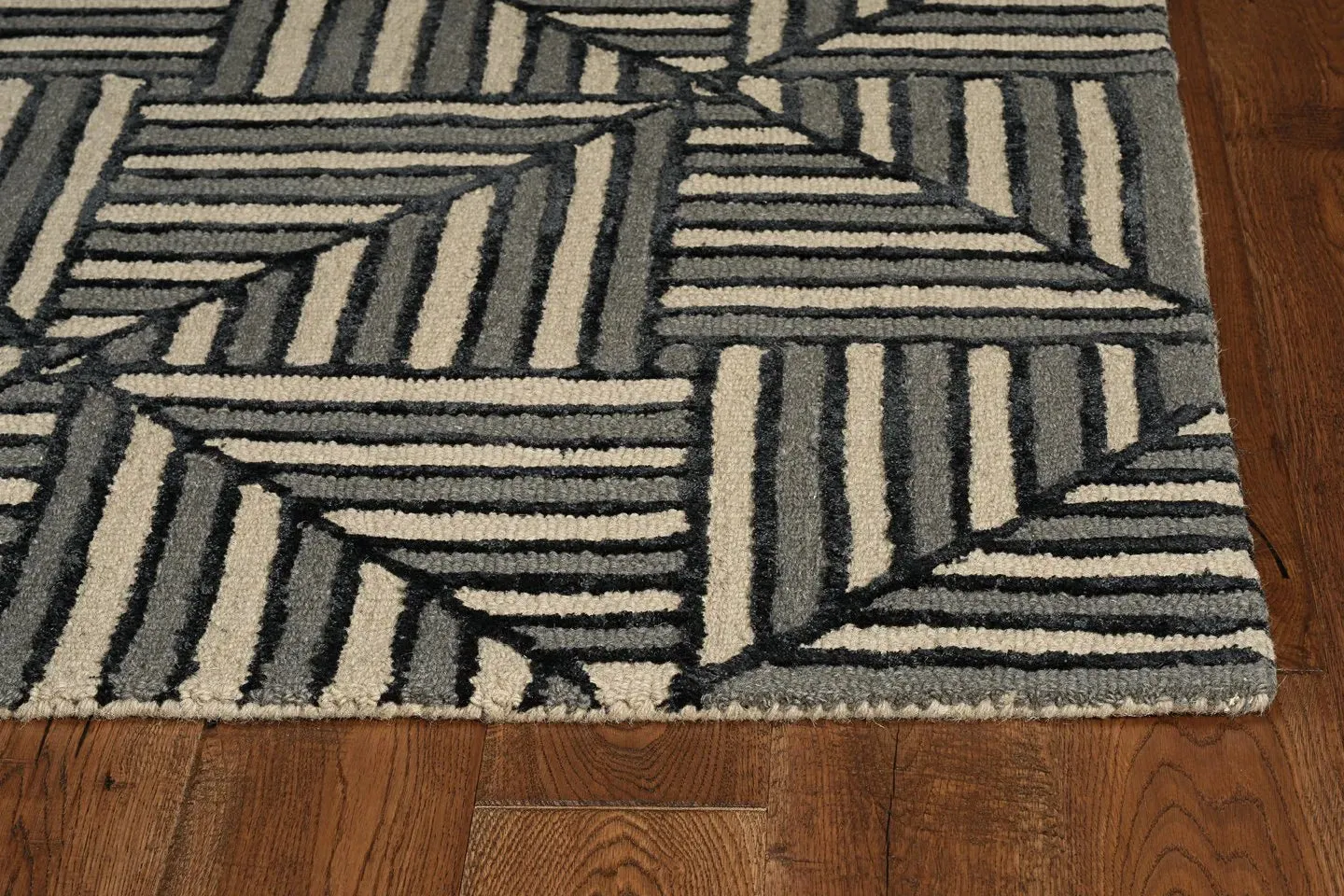 Libby Langdon Upton 4304 Navy/Charcoal Diagonal Tile Area Rug