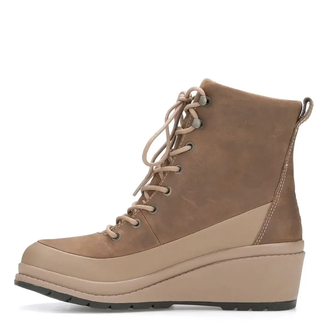 Liberty Leather Wedge Ankle Boots - Taupe by Muckboot
