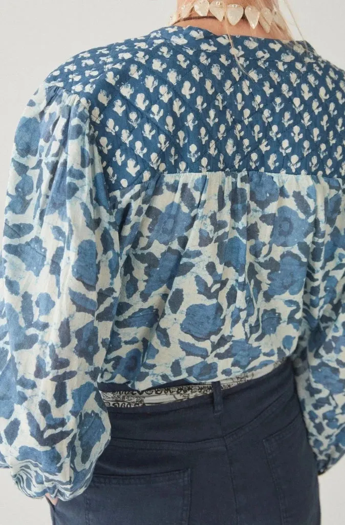 Maison Hotel Beatrice Blouse in Blue Lagoon