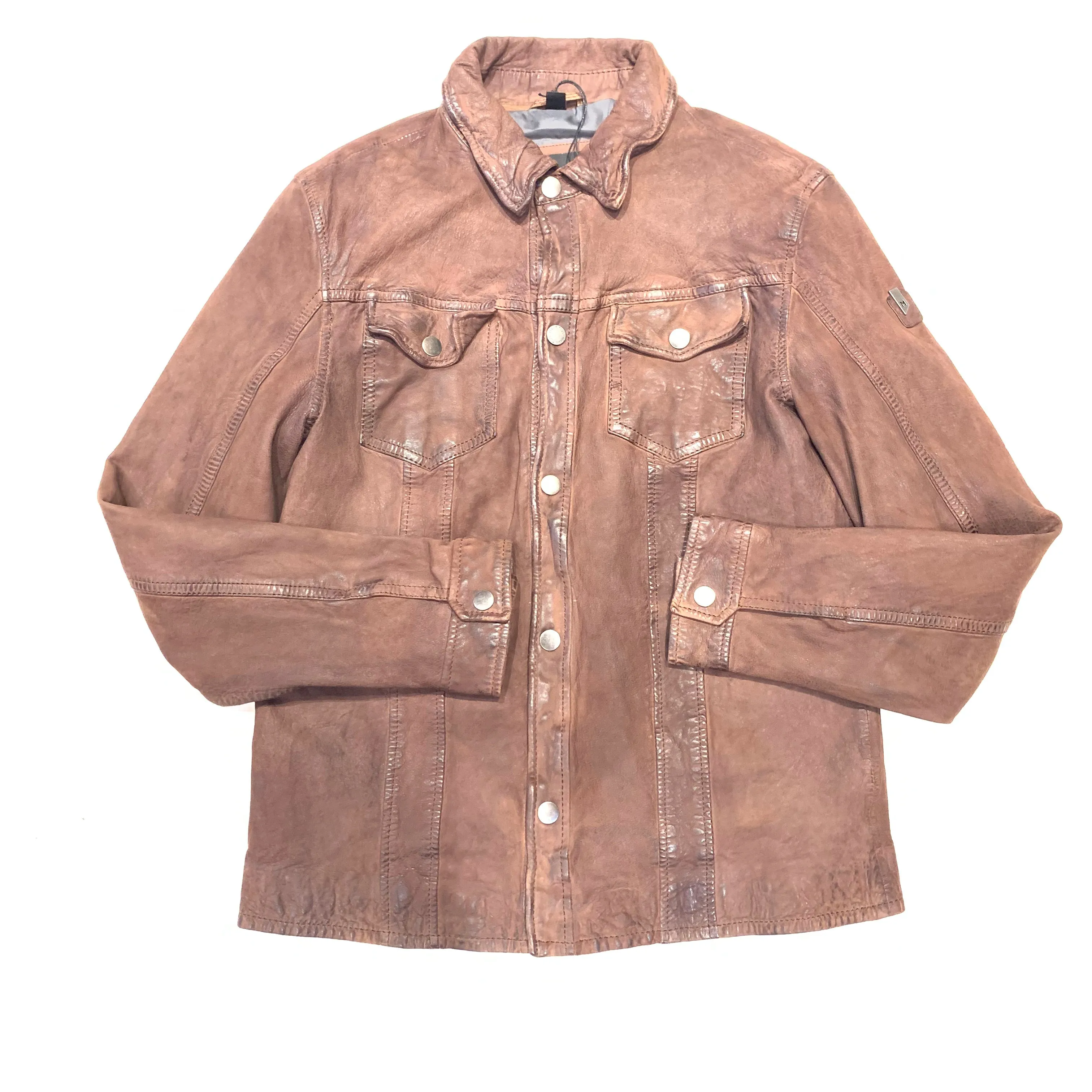 Mauritius Men's Wax Suede Leather Button-Up Jacket