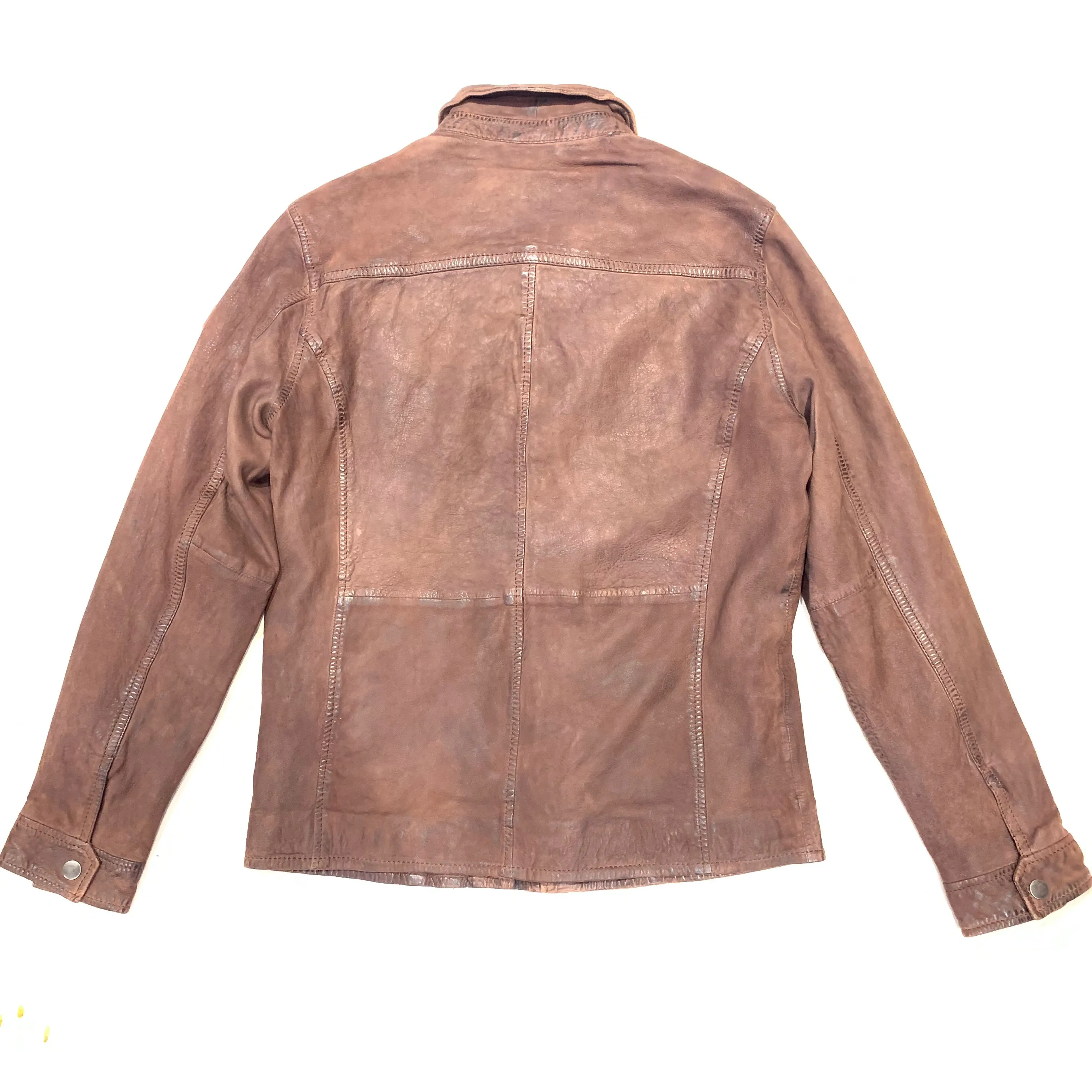 Mauritius Men's Wax Suede Leather Button-Up Jacket