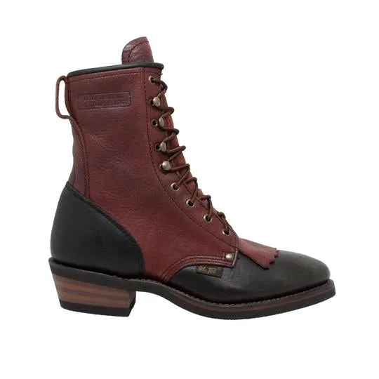 Men's 9" Chestnut/Black Packer Leather Boots