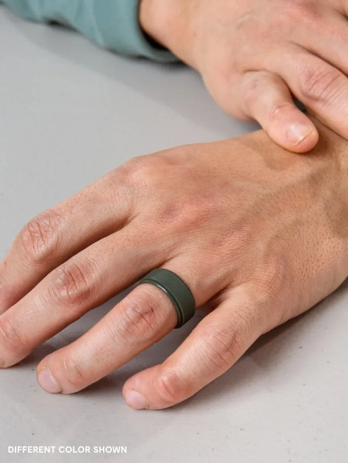 Men's Polished Step Edge Silicone Ring