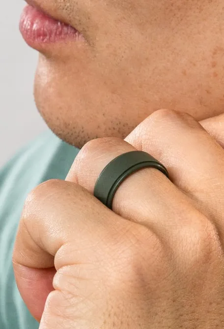 Men's Polished Step Edge Silicone Ring