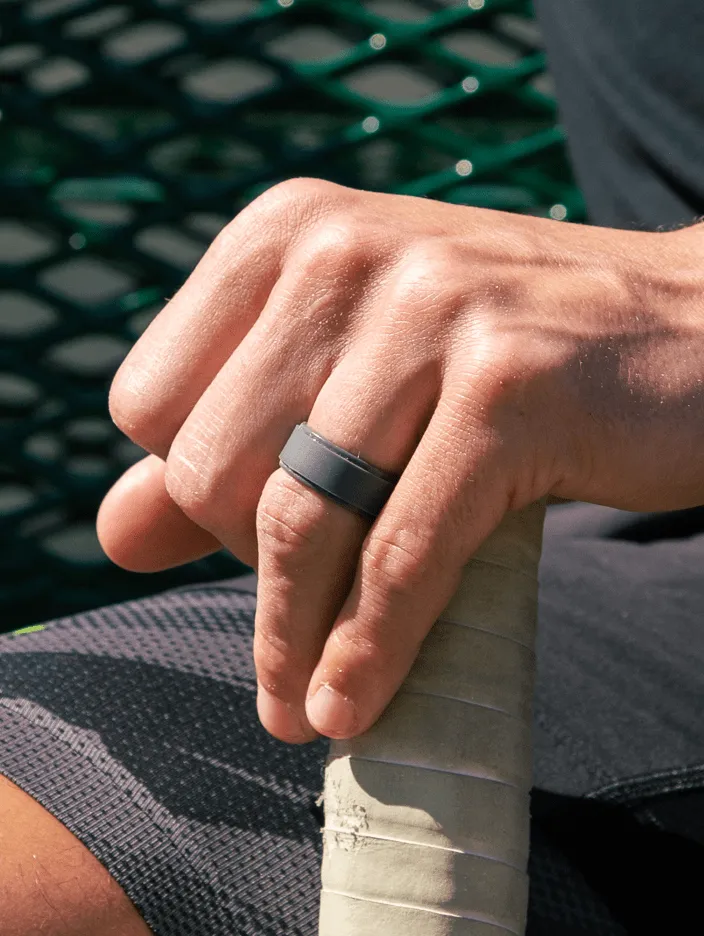 Men's Polished Step Edge Silicone Ring
