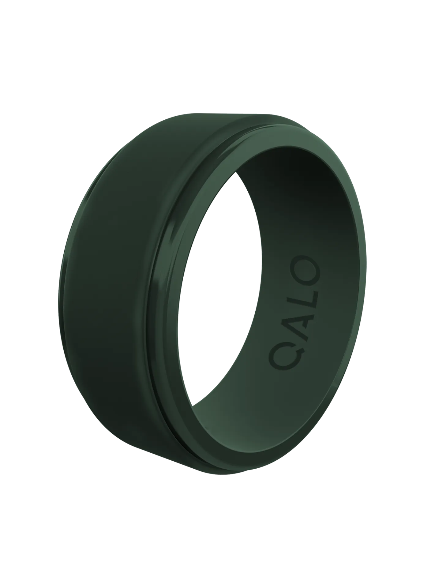 Men's Polished Step Edge Silicone Ring