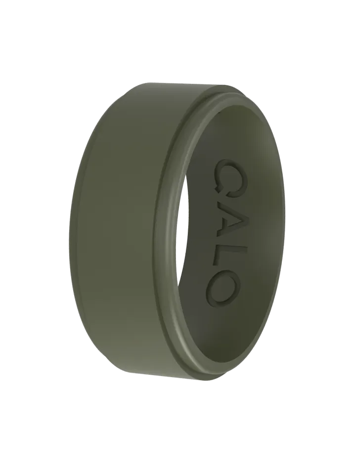 Men's Polished Step Edge Silicone Ring