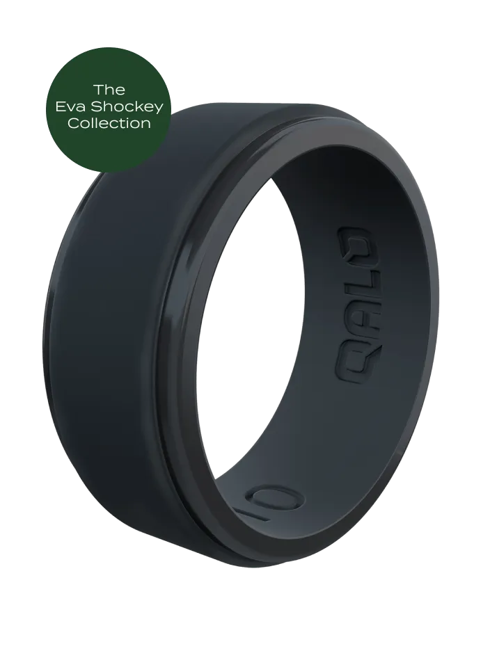 Men's Polished Step Edge Silicone Ring