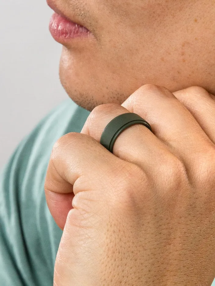 Men's Polished Step Edge Silicone Ring