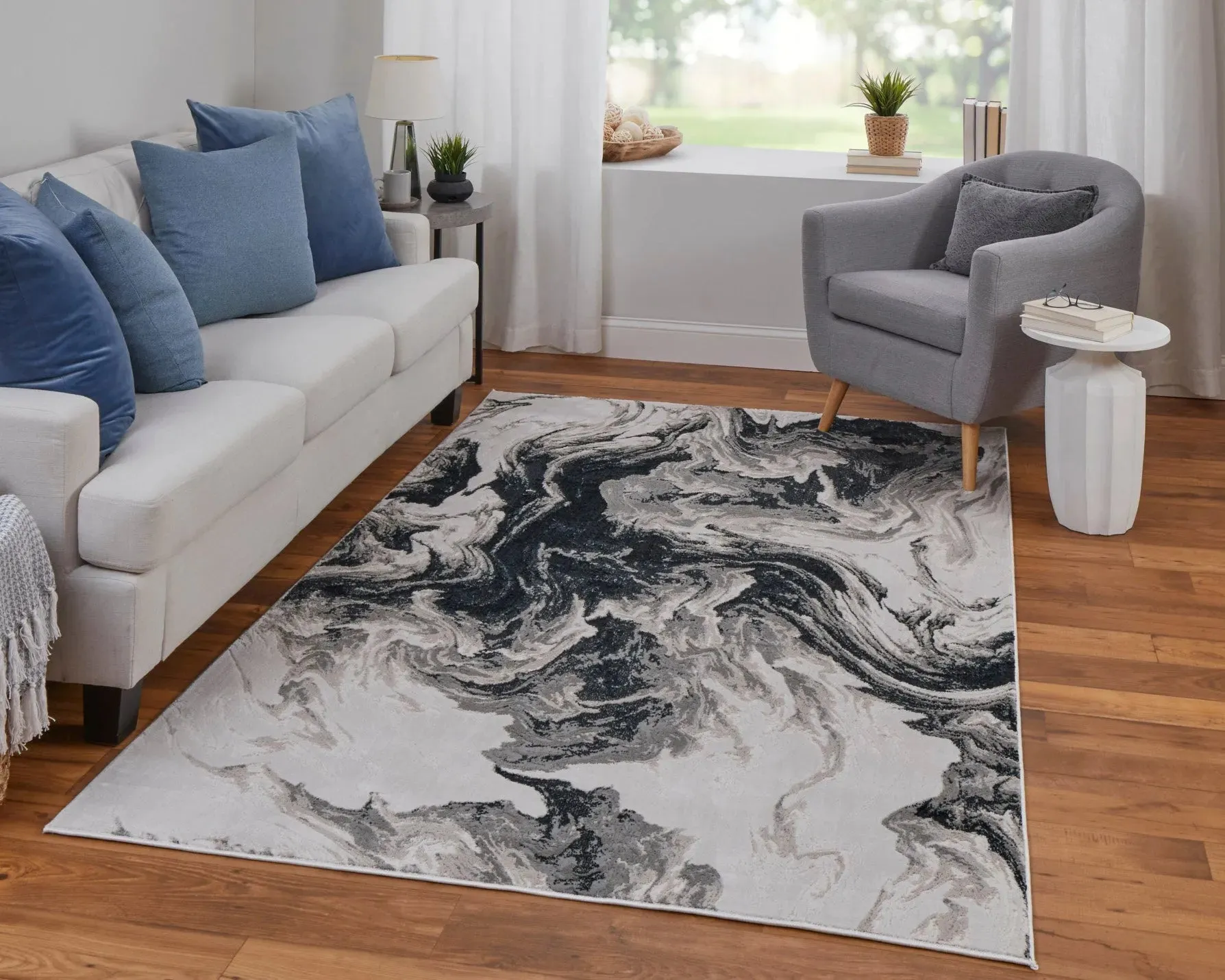 Micah 69439LPF Ivory/Black Rug