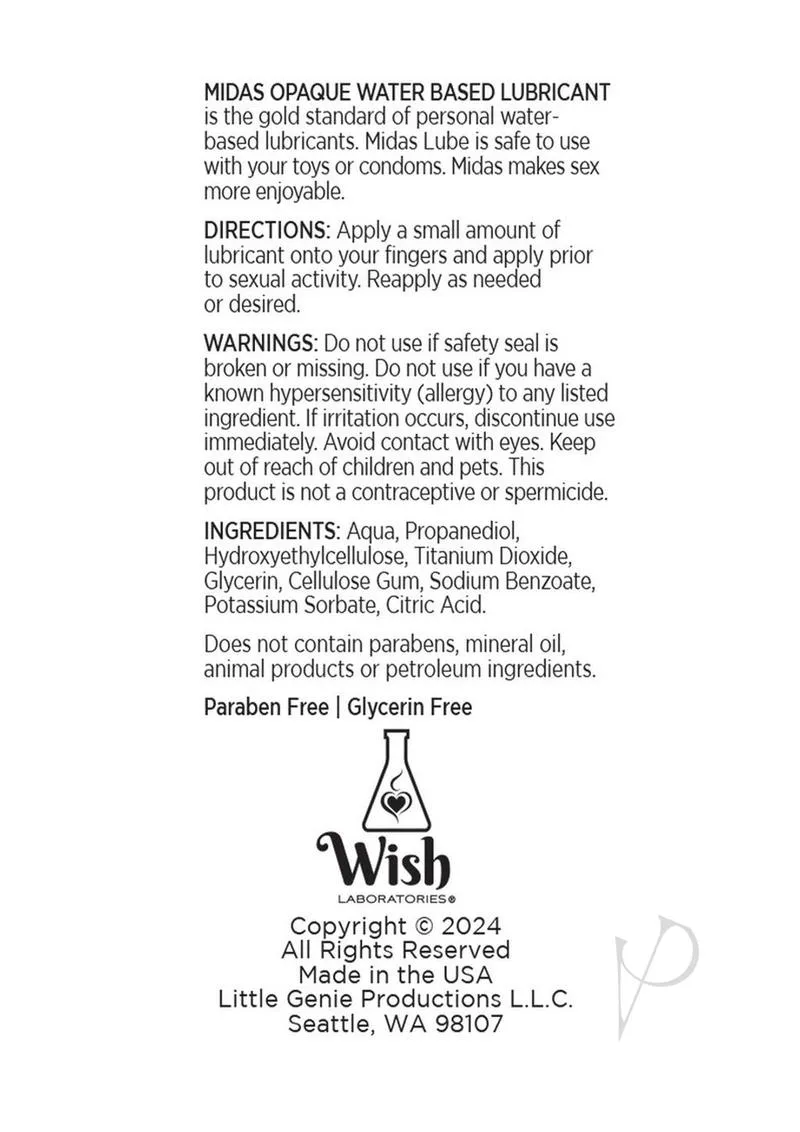 Midas Water Based Opaque Lube 2oz