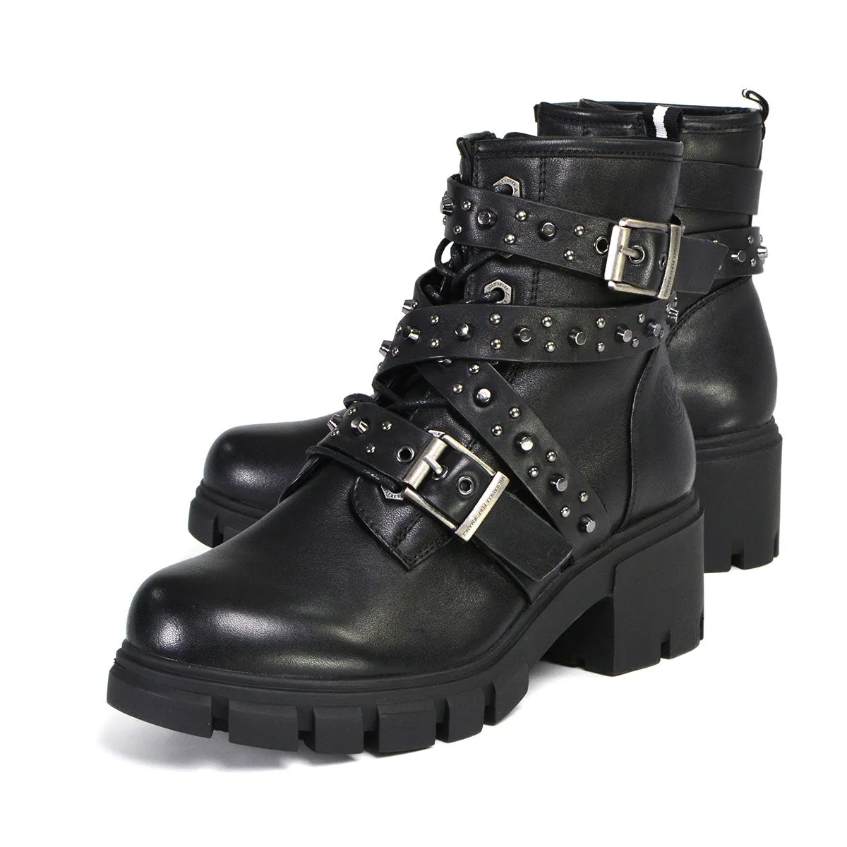 Milwaukee Leather Women's Bruiser Premium Black Leather Lace-Up