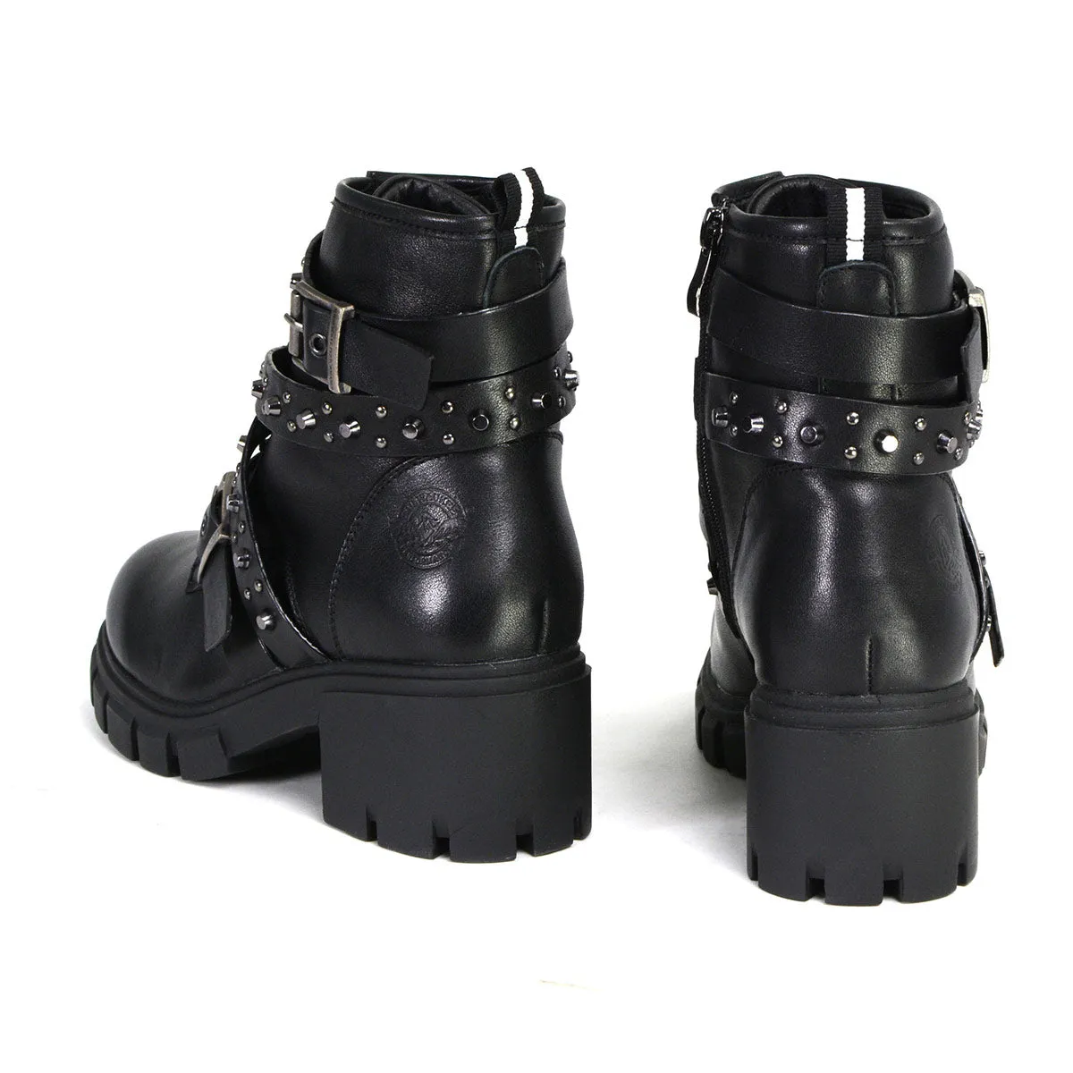 Milwaukee Leather Women's Bruiser Premium Black Leather Lace-Up