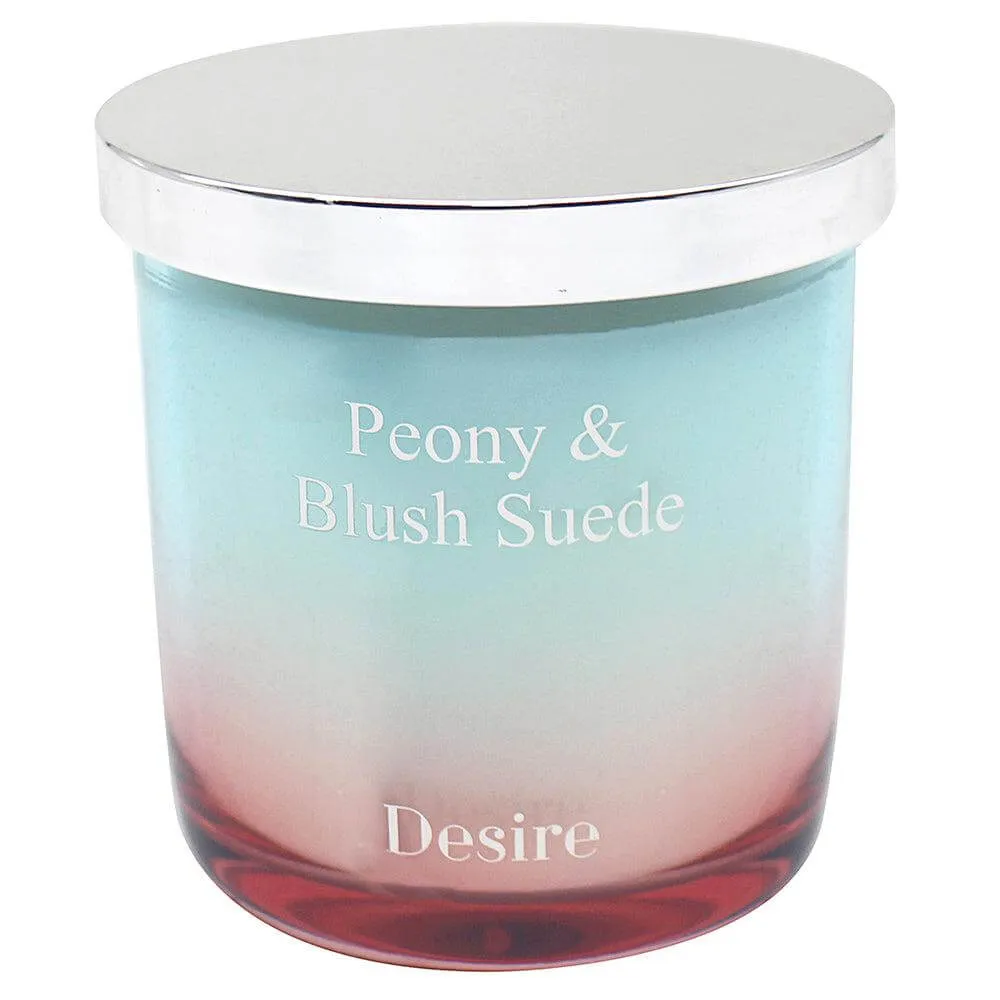 Ombre Peony & Blush Suede Luxury Ombre Glass Candle Or Reed Diffuser
