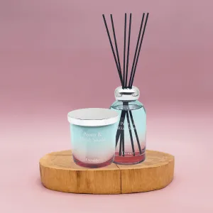 Ombre Peony & Blush Suede Luxury Ombre Glass Candle Or Reed Diffuser