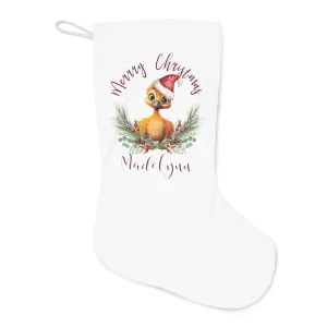 Personalised Santa Stocking, Australian Animals Poinsettia, Emu