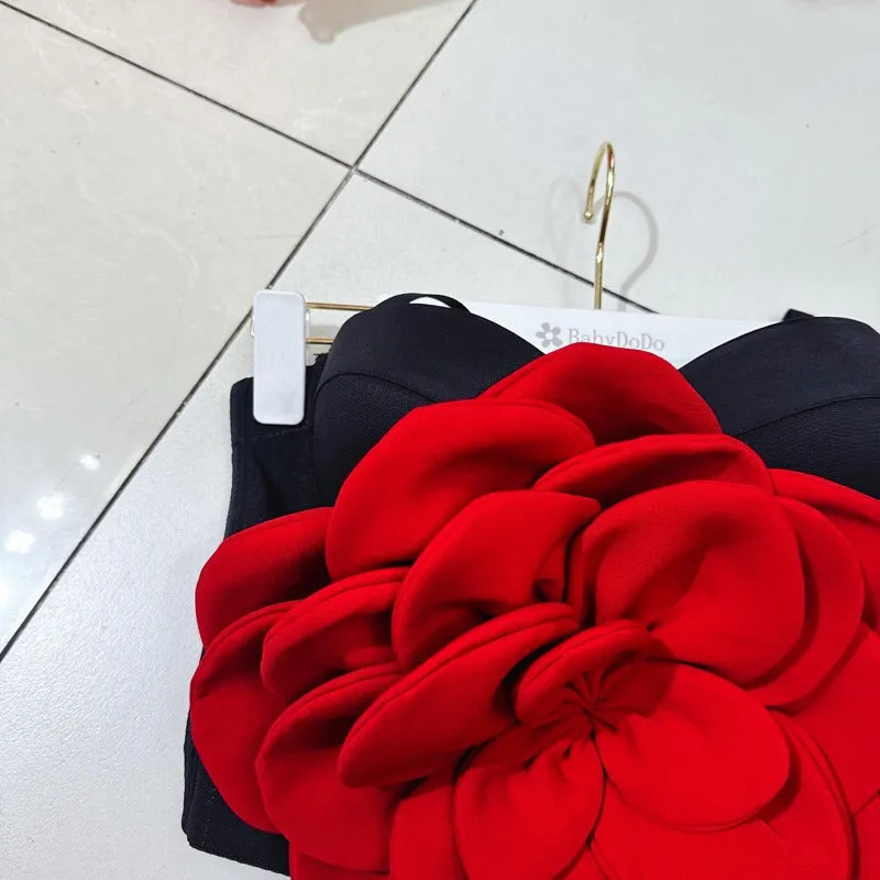 Pre Order: Big Red 3D Flower Corset