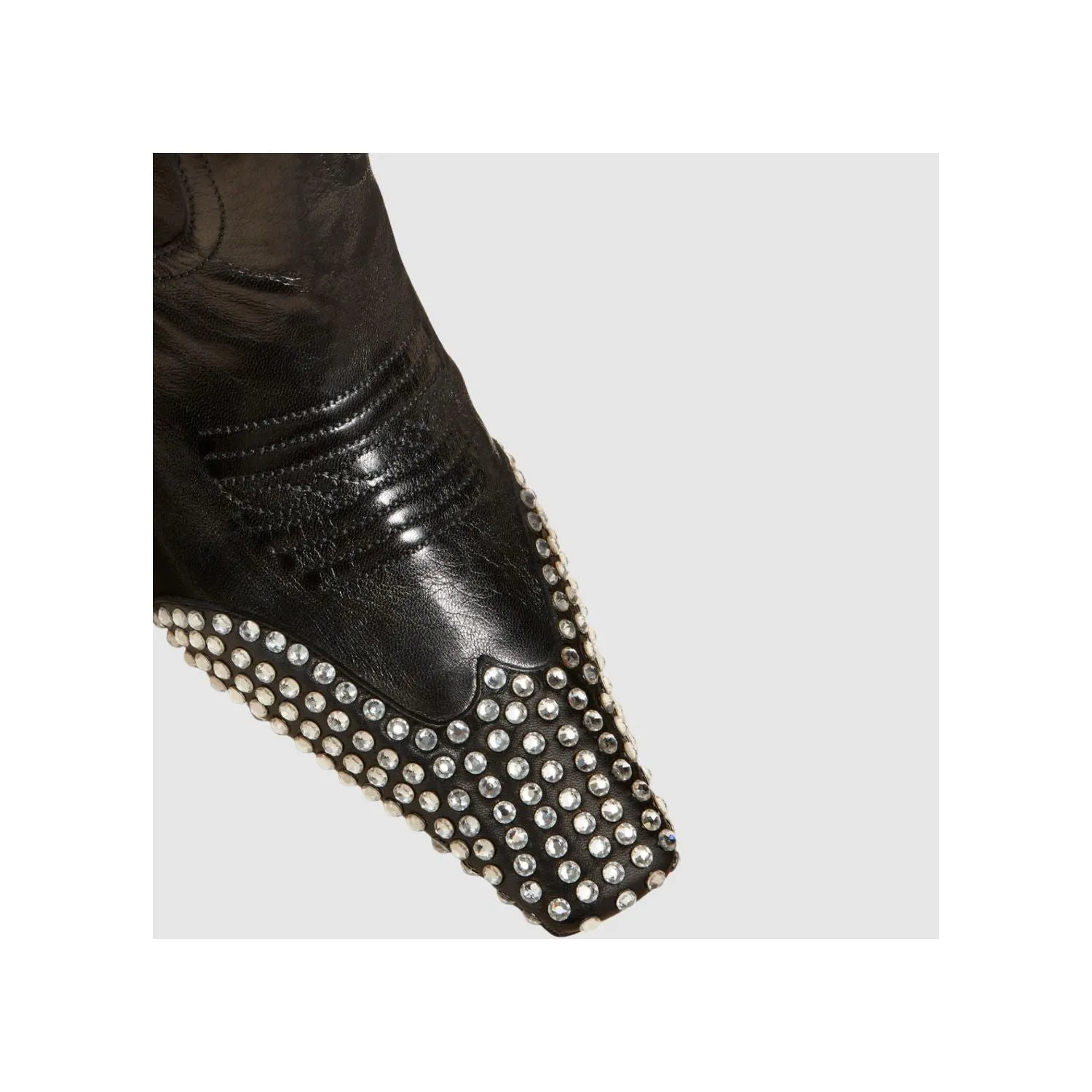 Pre Order:  Square Toe Diamond Embroidery Ankle Boots