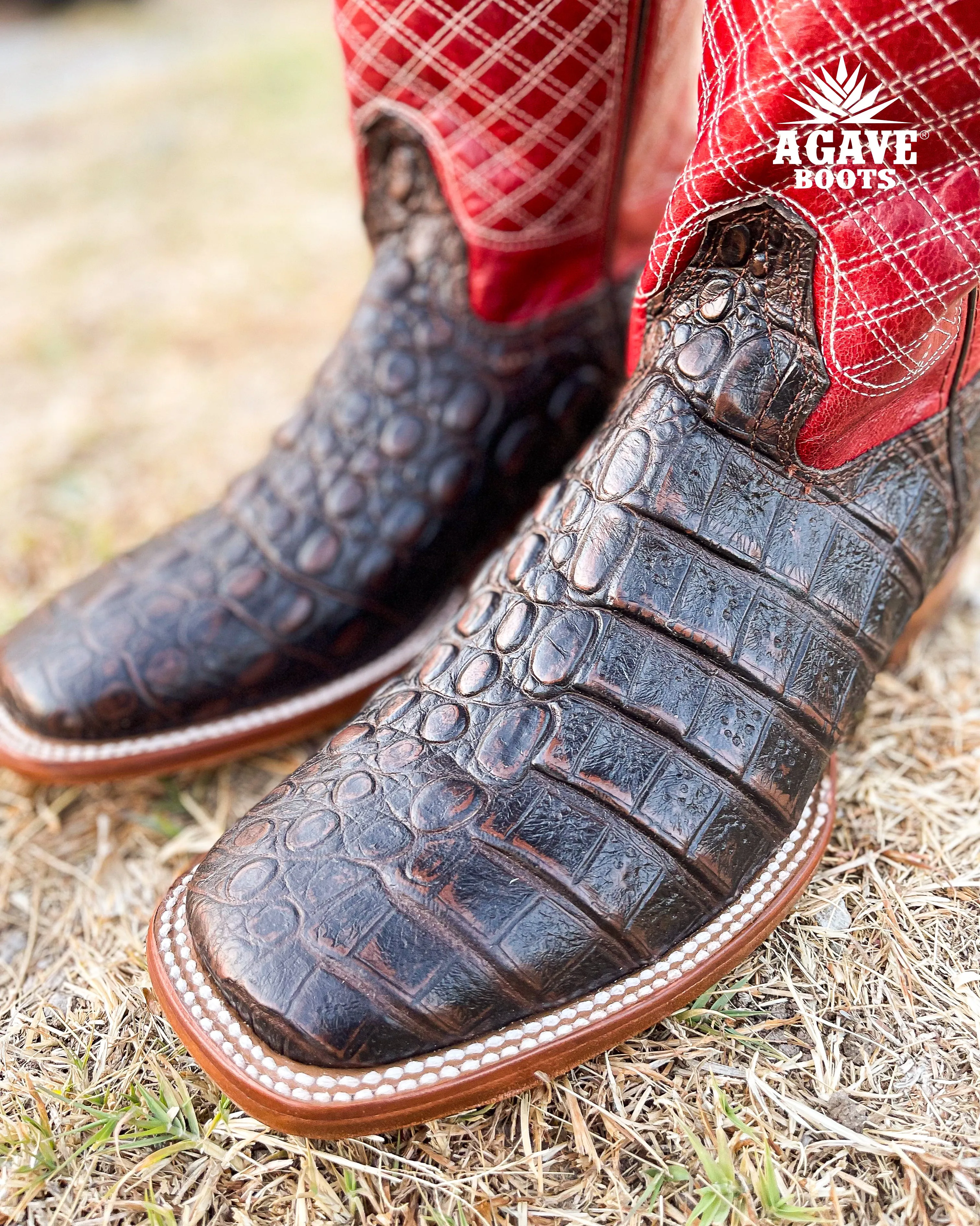 "RED" CAIMAN | MEN SQUARE TOE BOOTS