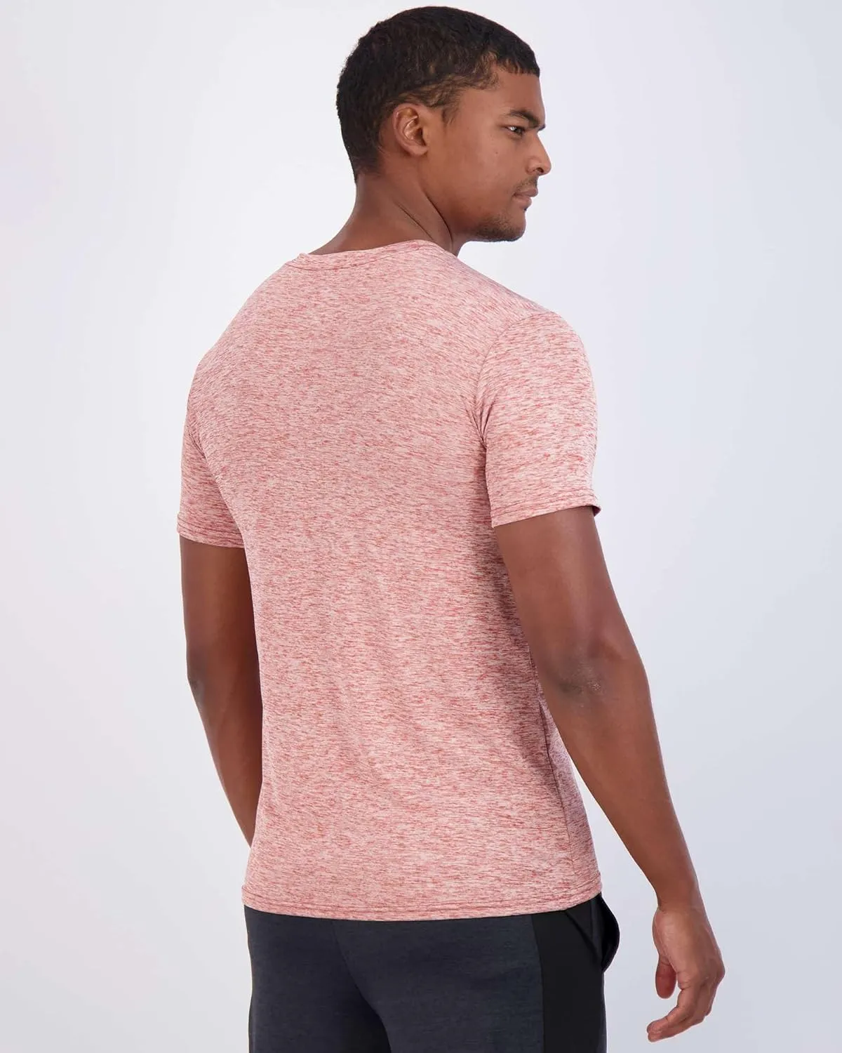 Real Essentials 5 Pack: Men??s Short Sleeve Dry Fit Active Crew Neck T Shirt - Athletic Running Gym Workout Tee Tops