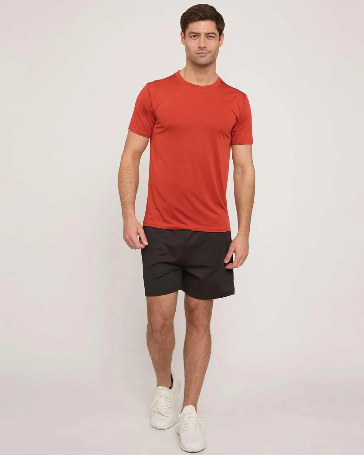 Real Essentials 5 Pack: Men??s Short Sleeve Dry Fit Active Crew Neck T Shirt - Athletic Running Gym Workout Tee Tops