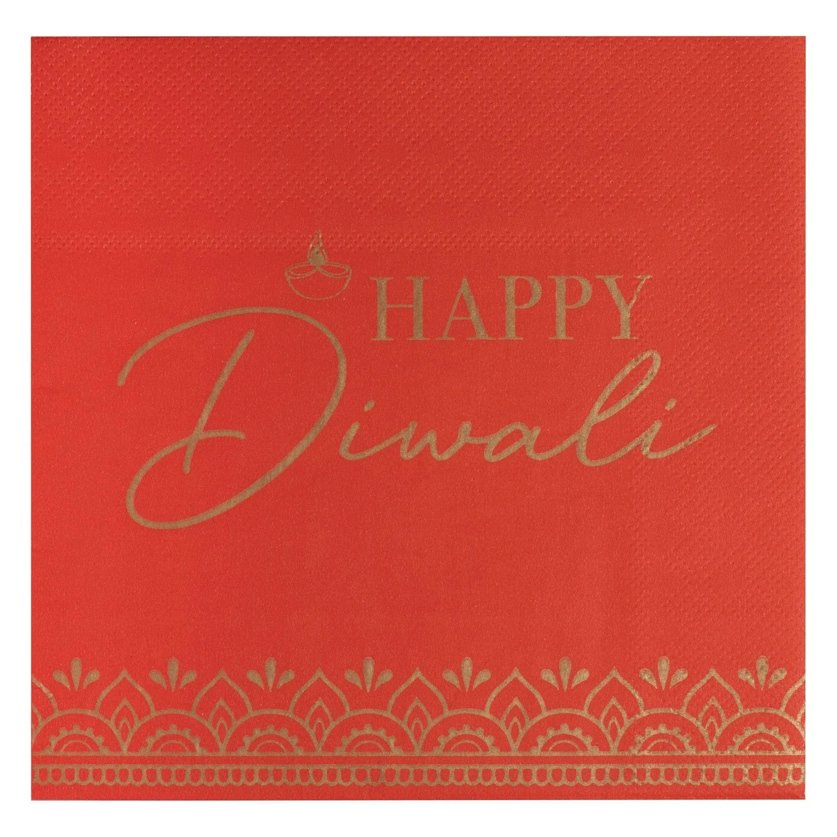 Red Happy Diwali Paper Napkins