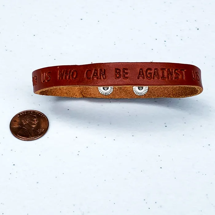 Romans 8:31 God Is For Us Small Leather Bracelet