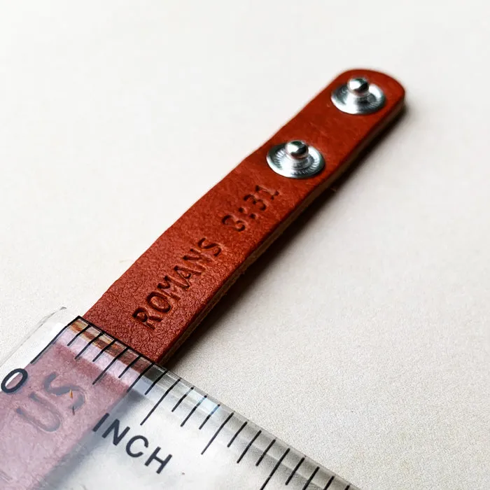 Romans 8:31 God Is For Us Small Leather Bracelet
