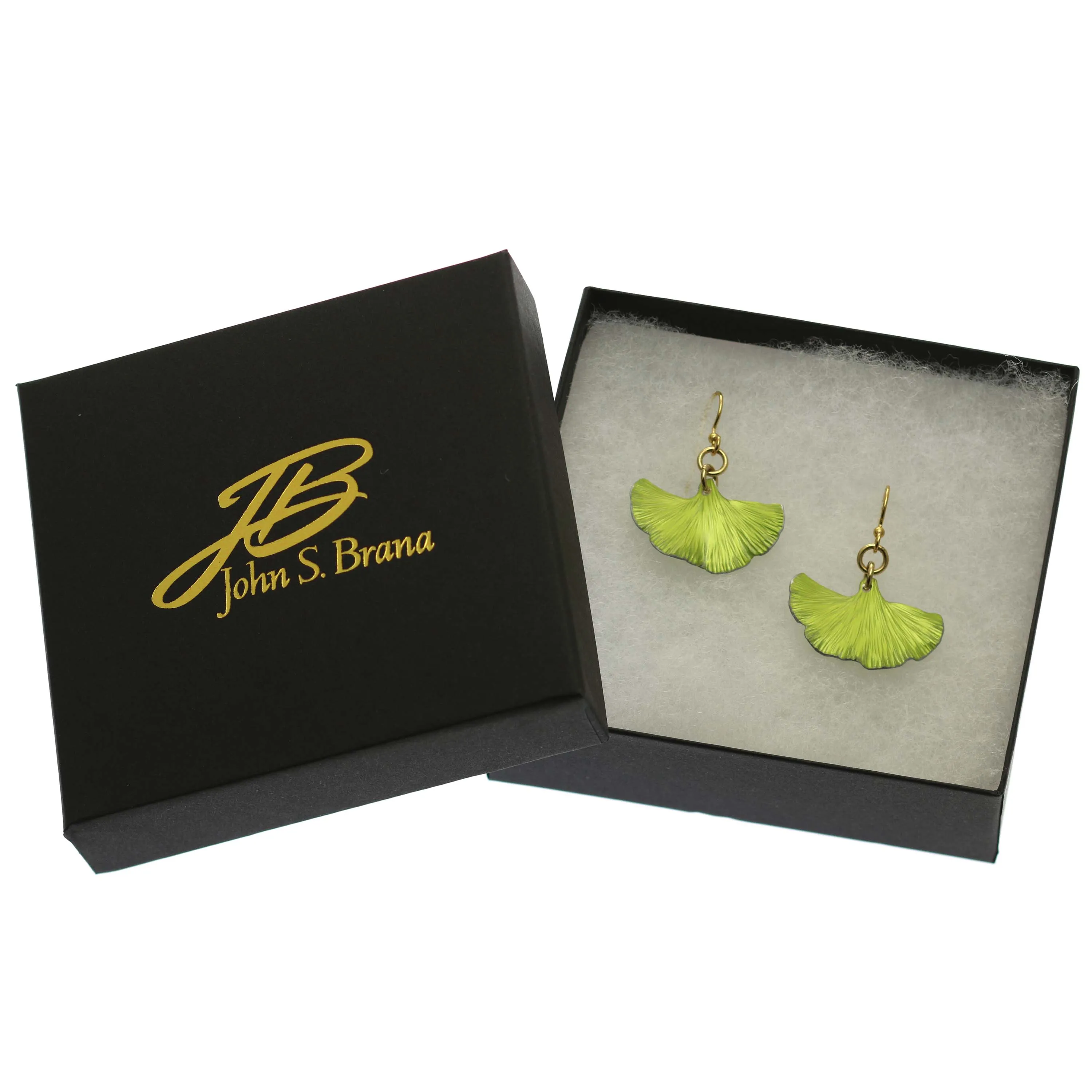 Small Ginkgo Leaf Anodized Aluminum Sour Candy Apple Earrings
