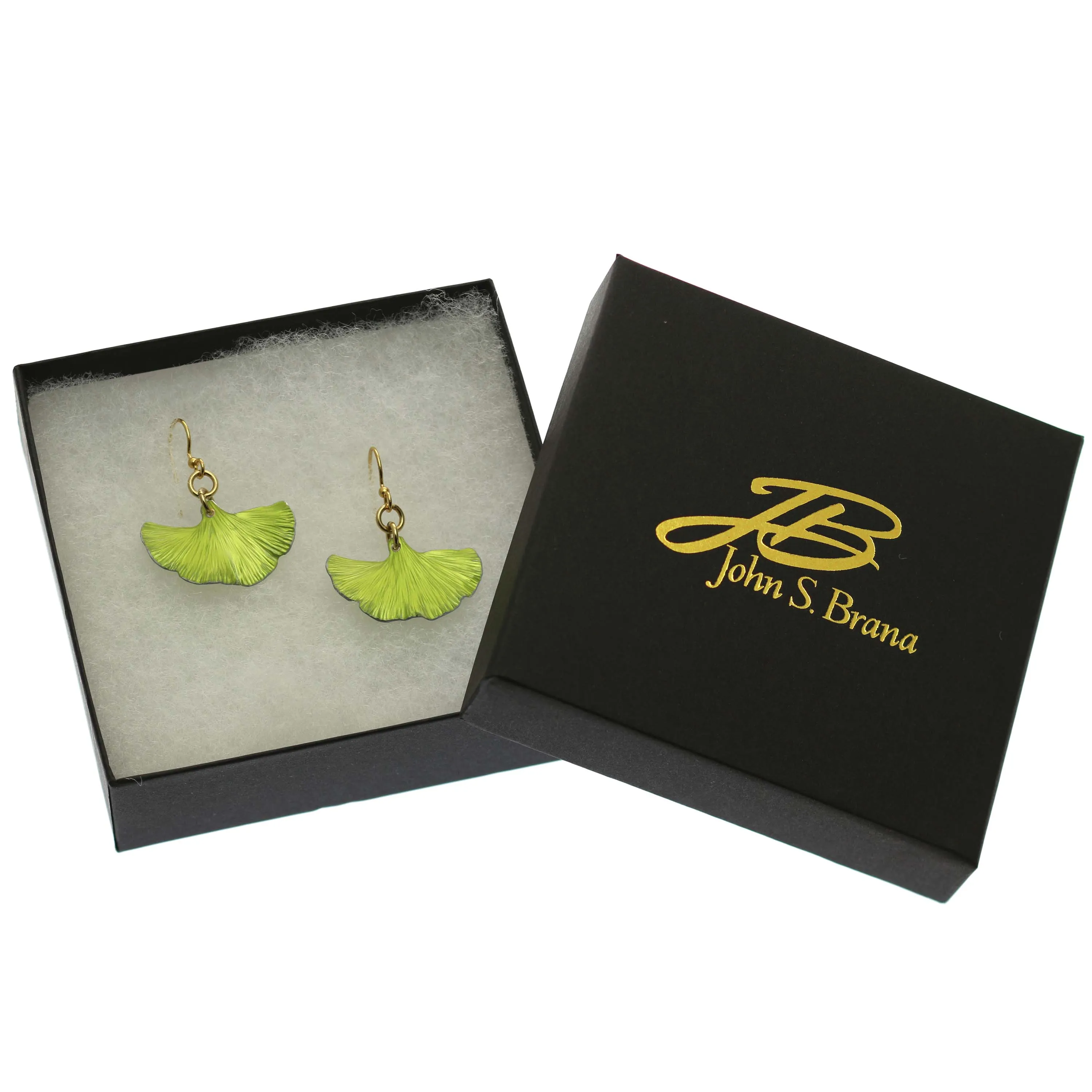 Small Ginkgo Leaf Anodized Aluminum Sour Candy Apple Earrings