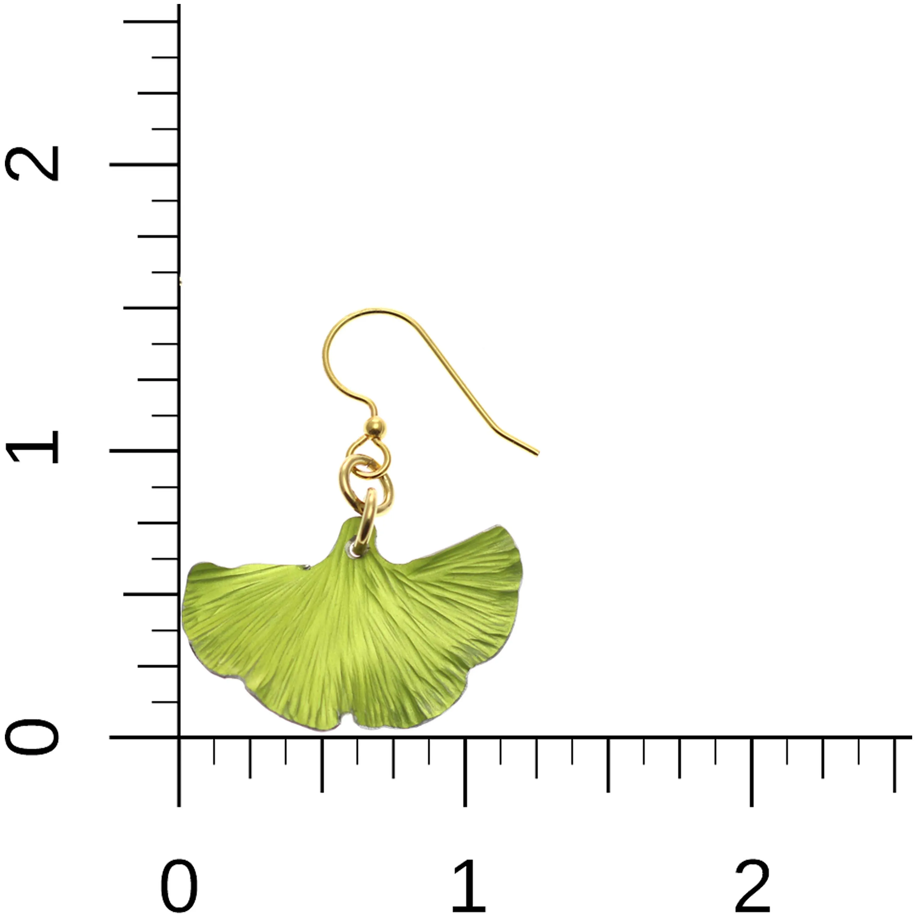 Small Ginkgo Leaf Anodized Aluminum Sour Candy Apple Earrings