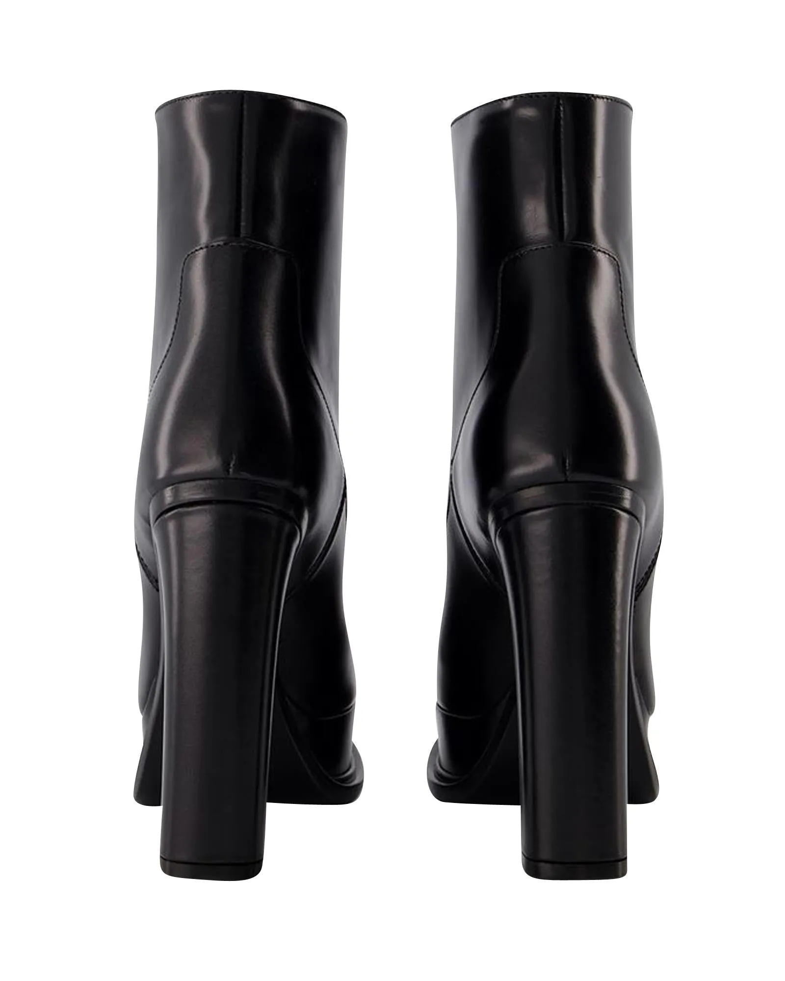 Smooth Leather Ankle Boots with Side Zip Closure