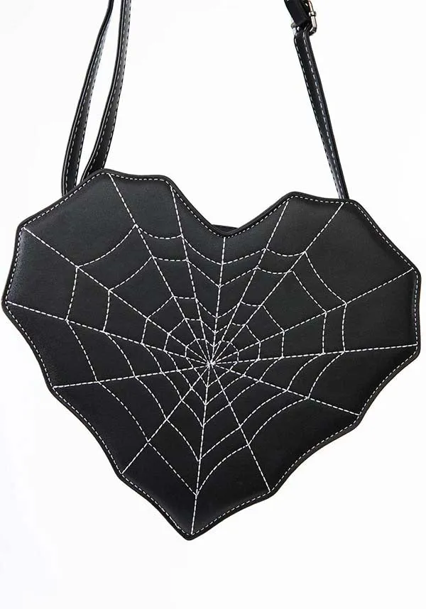 Spiderweb Heart [Black] | HANDBAG