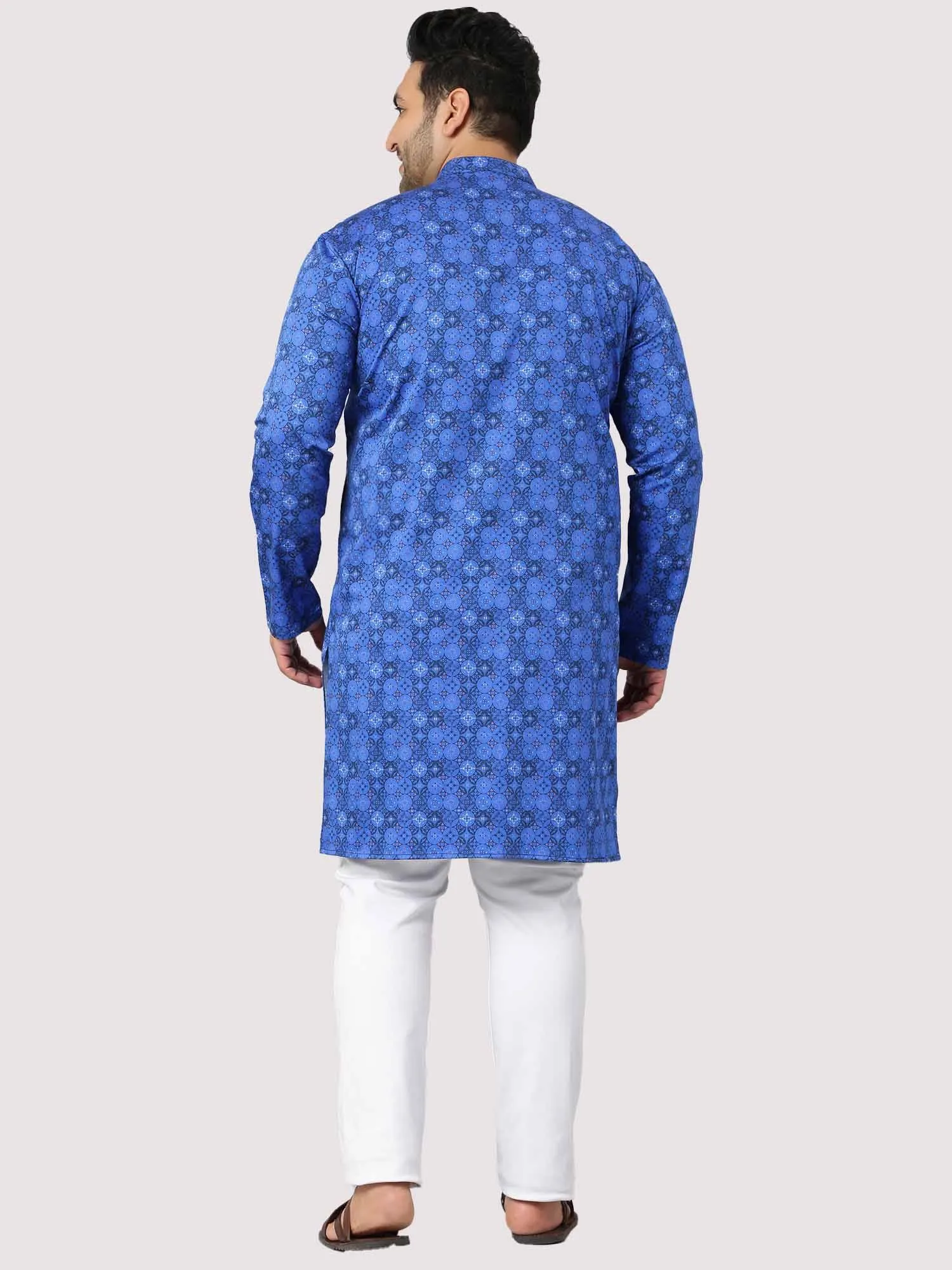 The Radiant Blue Stary Printed Kurta Men's Plus Size