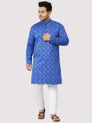 The Radiant Blue Stary Printed Kurta Men's Plus Size