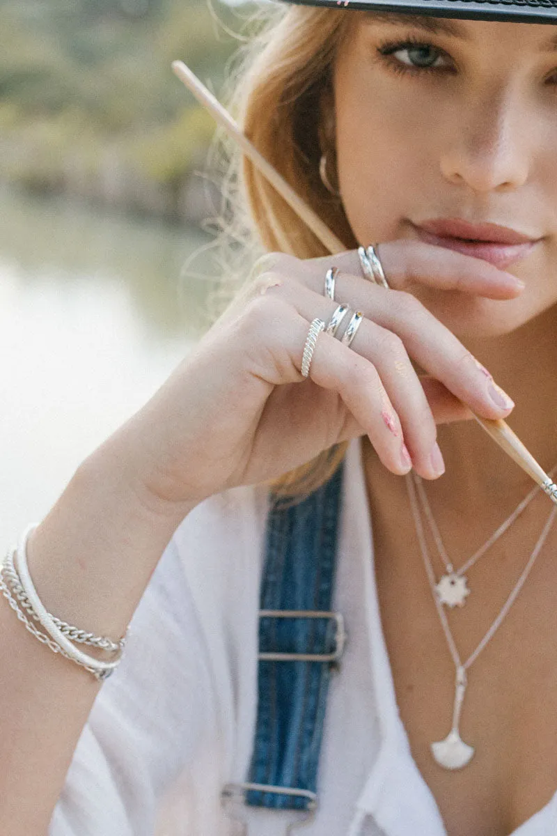Twisted pinky ring silver