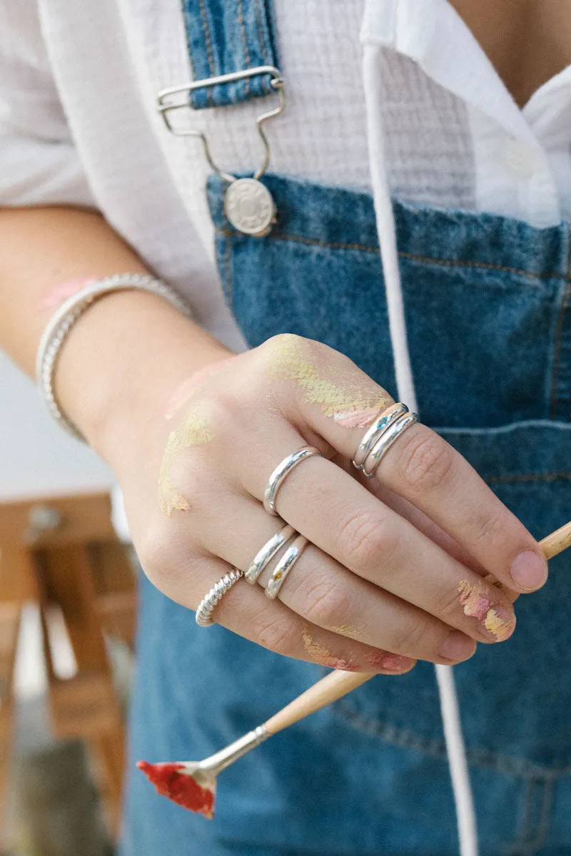 Twisted pinky ring silver