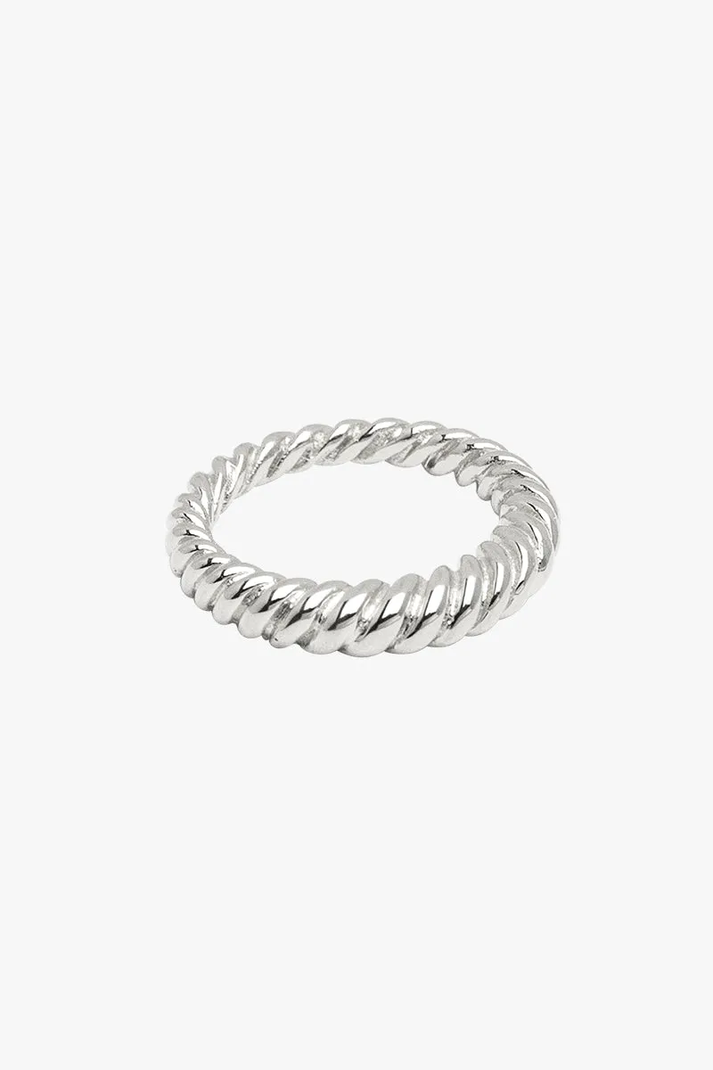 Twisted pinky ring silver