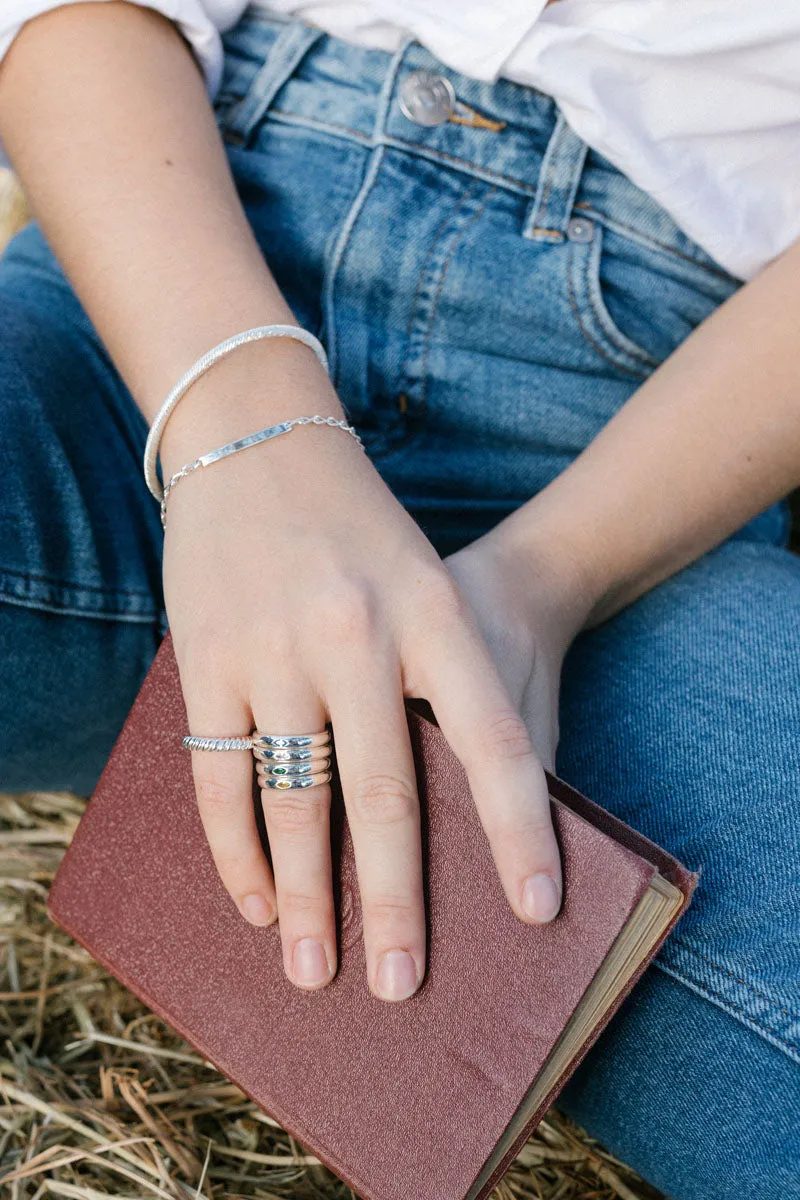 Twisted pinky ring silver