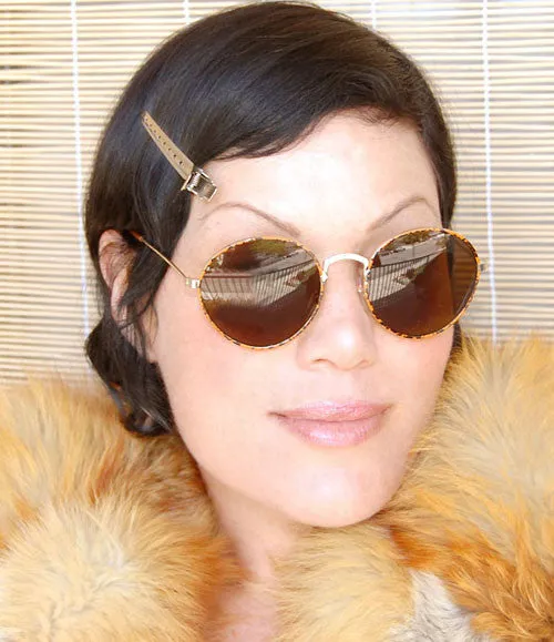 URBANA Amber 90s Classic Round Sunglasses