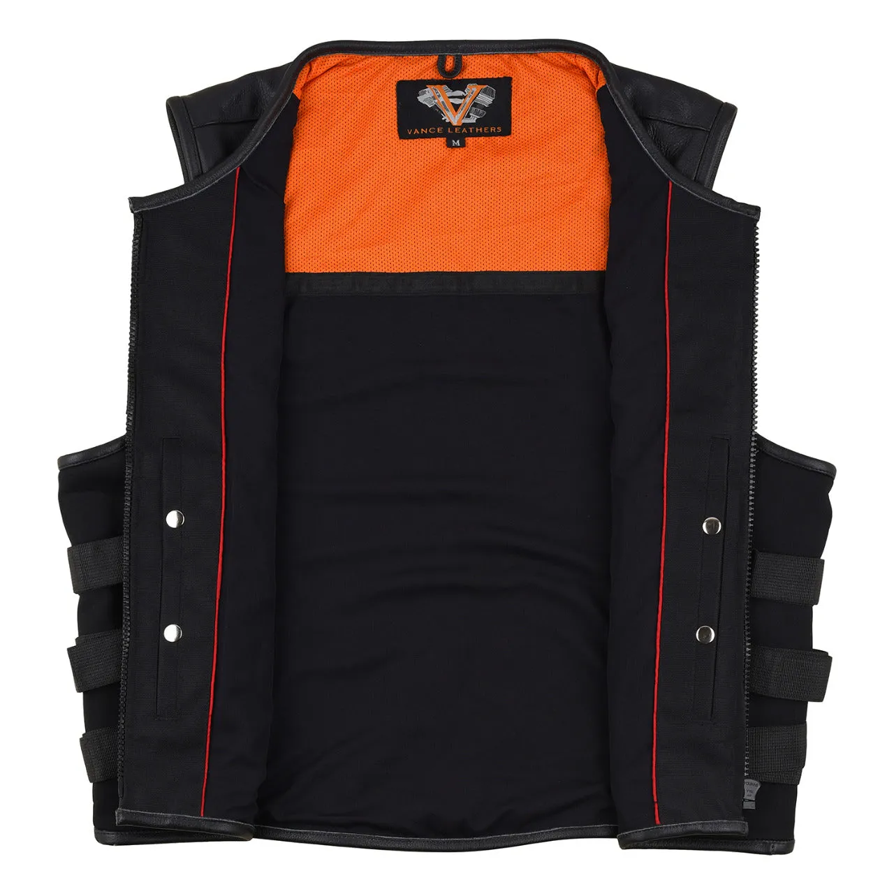 VL904S Vance Leather Men's Basic Leather Tactical Style Vest