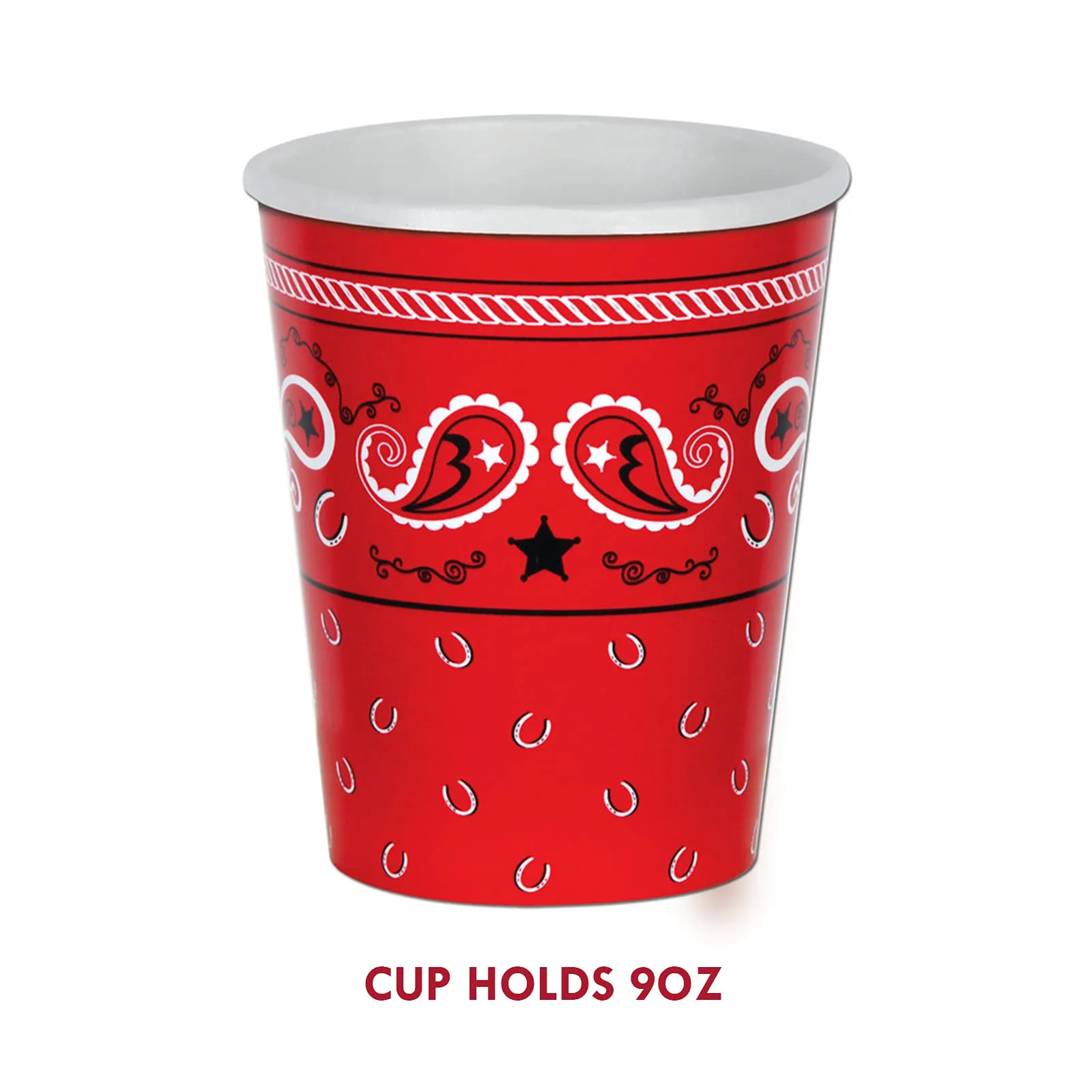 Western Party Supplies - Red & Blue Bandana Paper Dessert Plates and Beverage Napkins (Serves 16)