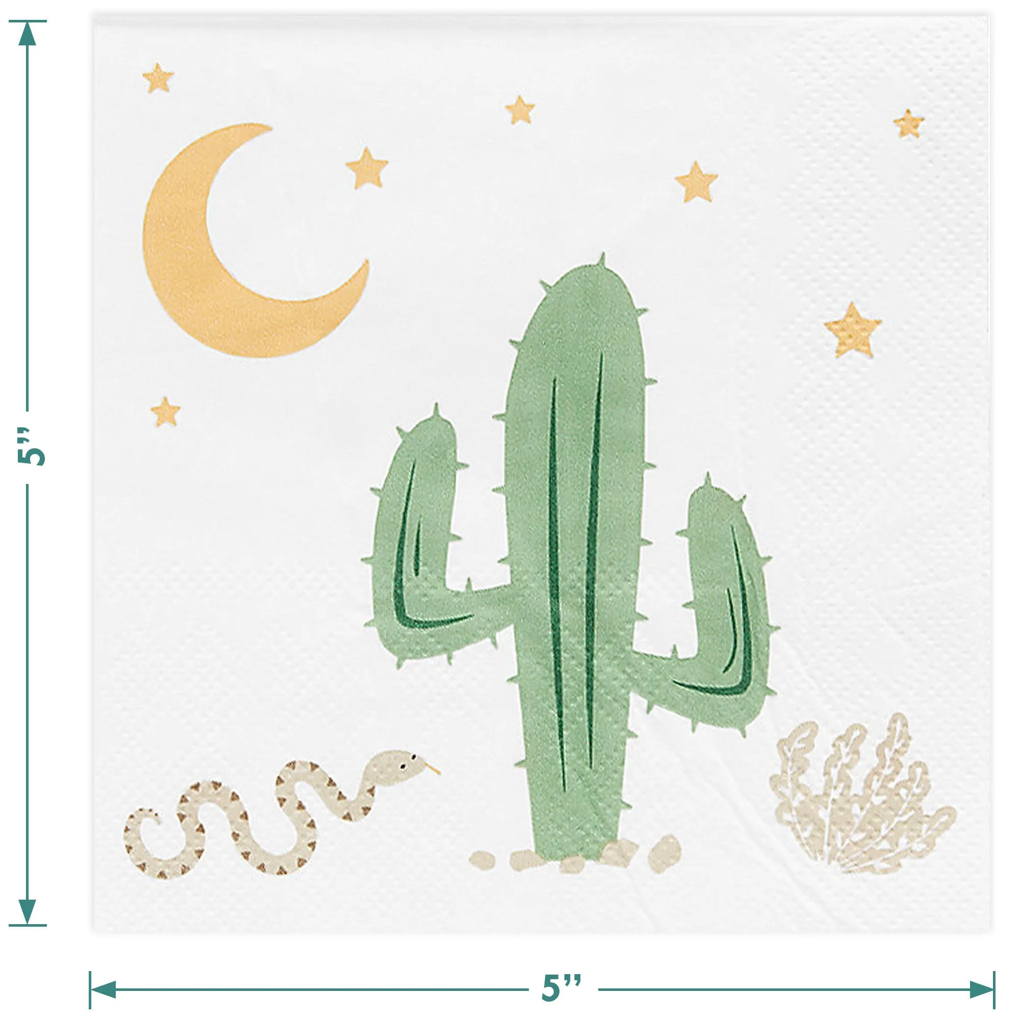 Western Party Supplies - Wild West Paper Plates and Cactus Beverage Napkins (Serves 16)