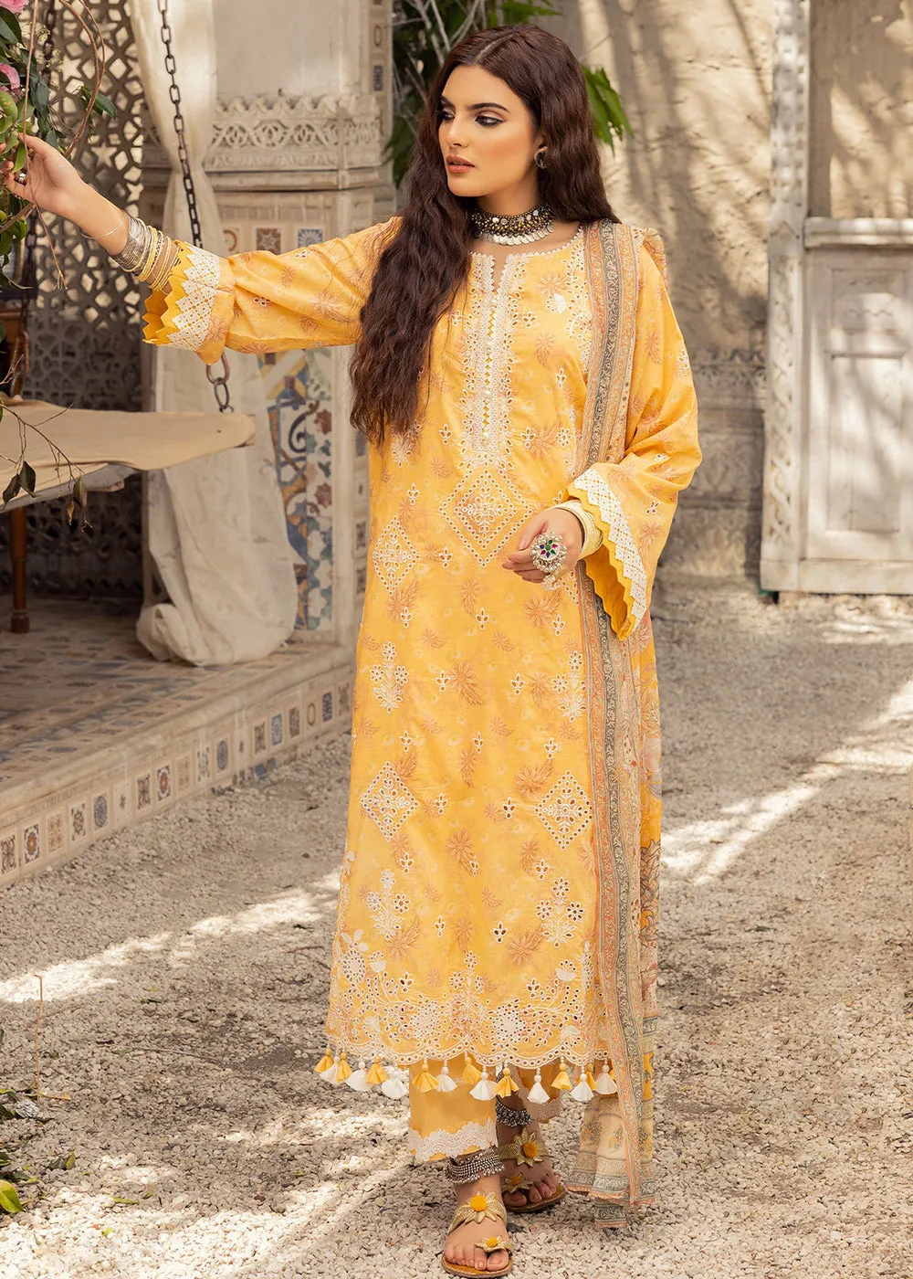 Yellow Lawn Suit - Adan Libas - Dorian Eid Edit '23 - 5202-D2