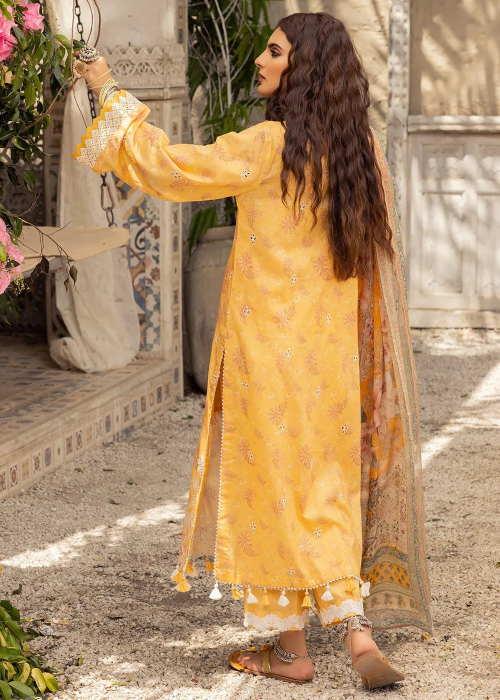 Yellow Lawn Suit - Adan Libas - Dorian Eid Edit '23 - 5202-D2